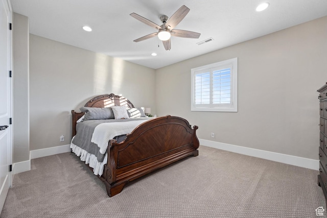 2530 S Monterosa Ln, St George, UT 84790 - carpeted bedroom with recessed lighting and a ceiling fan
