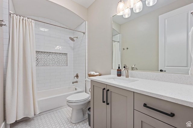 2530 S Monterosa Ln, St George, UT 84790 - bathroom with vanity and shower / bath combo with shower curtain