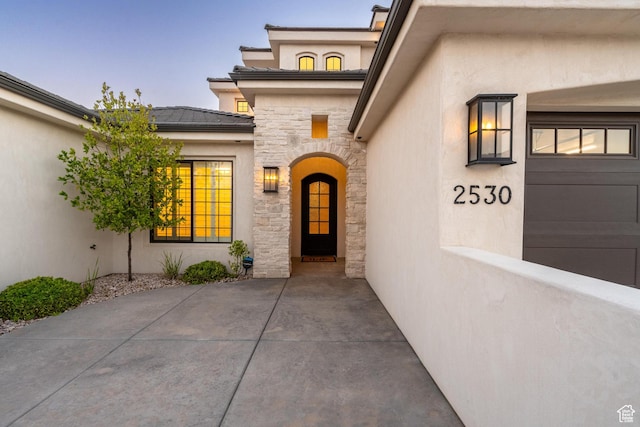 2530 S Monterosa Ln, St George, UT 84790 - property entrance featuring stucco siding and stone siding