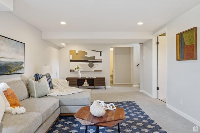1876 E Northwoodside Dr S, Holladay, UT 84124 - living area with carpet floors, recessed lighting, and stairs