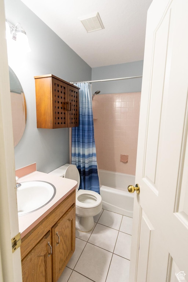 2908 N Cherry Dr E, North Ogden, UT 84414 - full bath featuring vanity, tile patterned flooring, and shower / tub combo with curtain