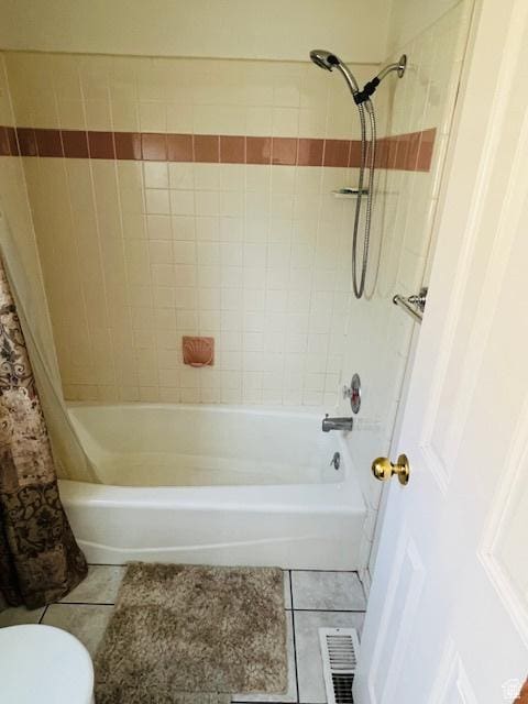 2908 N Cherry Dr E, North Ogden, UT 84414 - full bath featuring shower / bath combo with shower curtain and tile patterned floors