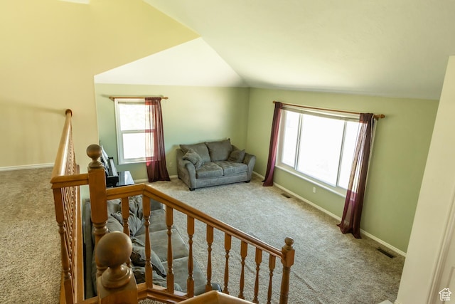 2908 N Cherry Dr E, North Ogden, UT 84414 - stairs with carpet, healthy amount of natural light, and lofted ceiling