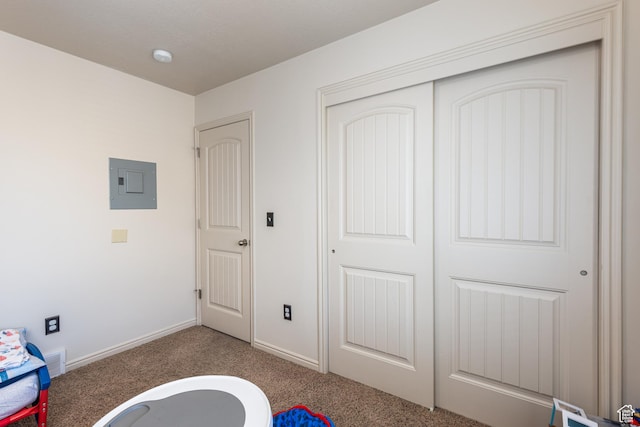 1150 N Wiltshire Dr W, North Salt Lake, UT 84054 - game room featuring electric panel and carpet flooring