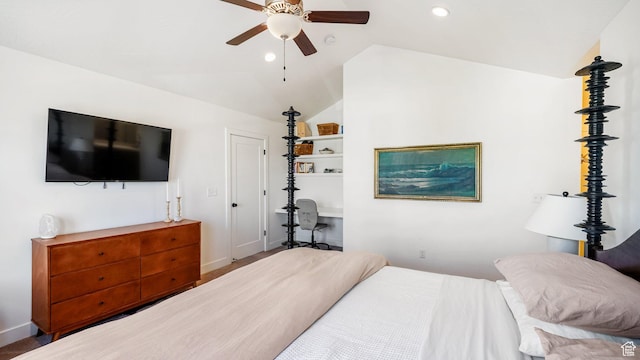 312 N 240 E, Vineyard, UT 84059 - bedroom with lofted ceiling, recessed lighting, and a ceiling fan