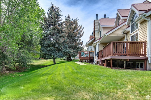 2953 W Wildflower Ct Unit 35, Park City, UT 84098 - view of green lawn featuring a deck