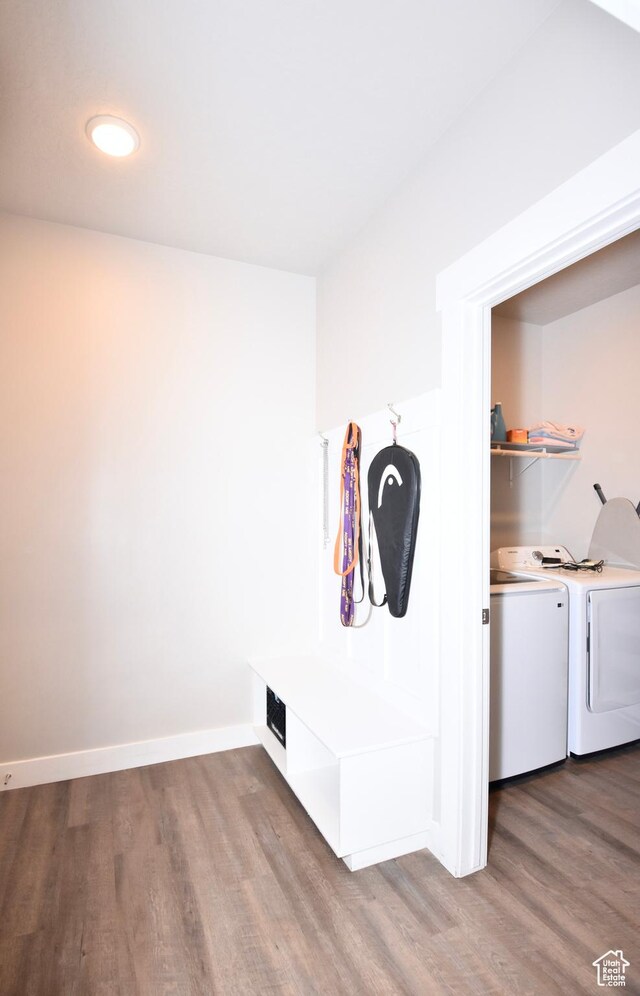 397 S Trejo Ridge Rd E, Grantsville, UT 84029 - mudroom with separate washer and dryer and wood finished floors