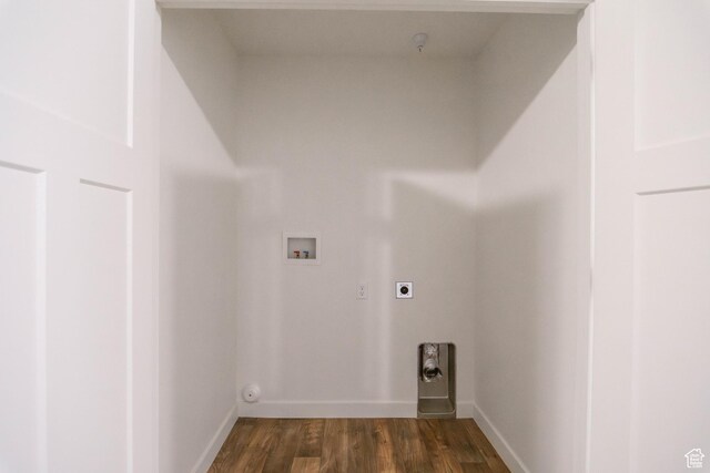 477 S 850 E, American Fork, UT 84003 - laundry area featuring washer hookup, dark wood-type flooring, and electric dryer hookup