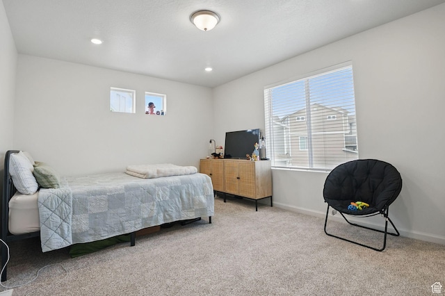 98 E Stroll Ave Unit 809, Saratoga Springs, UT 84045 - bedroom featuring multiple windows, light colored carpet, and recessed lighting