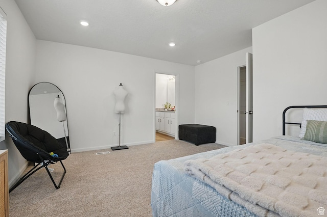 98 E Stroll Ave Unit 809, Saratoga Springs, UT 84045 - bedroom with carpet, ensuite bathroom, and recessed lighting