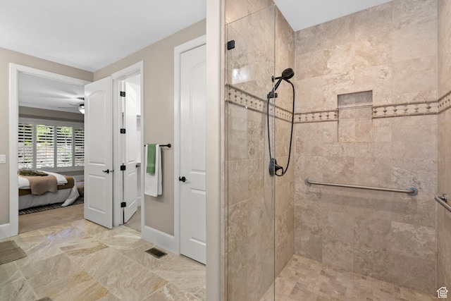 2209 E Viscaya Dr, Draper, UT 84020 - ensuite bathroom featuring a stall shower and ceiling fan