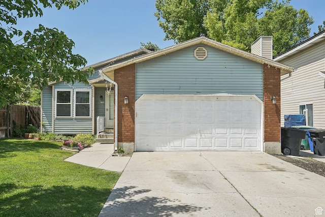 5024 W Shooting Star Ave, West Jordan, UT 84081 - single story home featuring brick siding, a garage, driveway, and a chimney