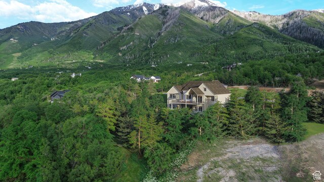 1087 S Loafer Dr, Woodland Hills, UT 84653 - mountain view featuring a heavily wooded area