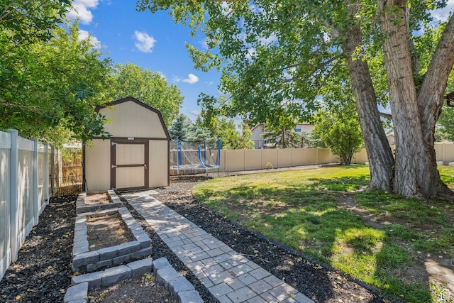 3285 W 6775 S, West Jordan, UT 84084 - fenced backyard with a trampoline and a storage unit