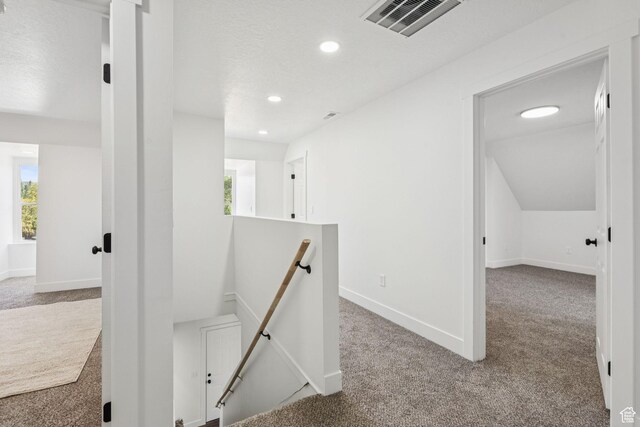 213 E 500 N, Nephi, UT 84648 - hallway with an upstairs landing, carpet, recessed lighting, and healthy amount of natural light