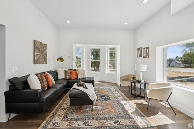 213 E 500 N, Nephi, UT 84648 - living room featuring wood finished floors and recessed lighting