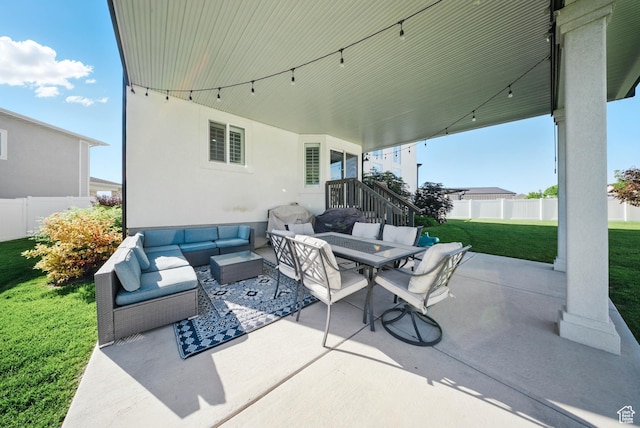 4888 W Transcendent Ct, West Jordan, UT 84081 - view of patio featuring outdoor lounge area and outdoor dining area