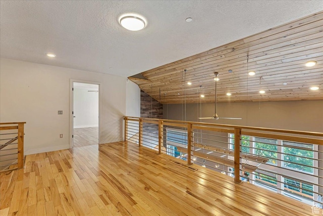 1794 E Longbranch Dr, Draper, UT 84020 - unfurnished room with hardwood / wood-style flooring, a textured ceiling, recessed lighting, and ceiling fan