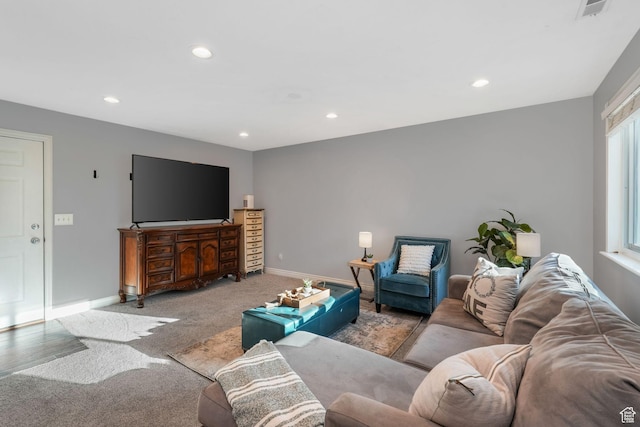 7839 N Apache Ln E, Eagle Mountain, UT 84005 - carpeted living area featuring recessed lighting
