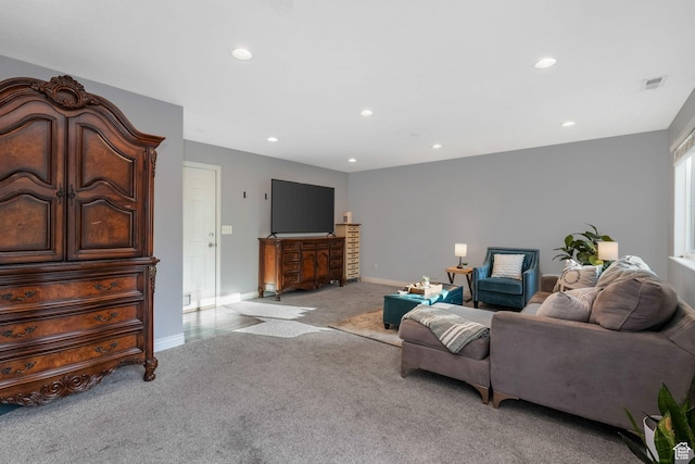 7839 N Apache Ln E, Eagle Mountain, UT 84005 - living area featuring light carpet and recessed lighting