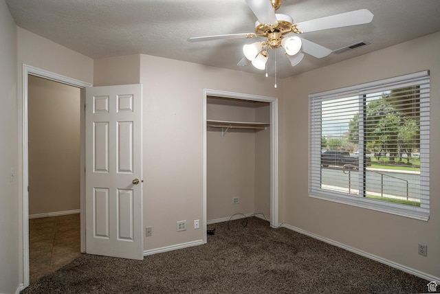 301 S 1200 E Unit 64, St George, UT 84790 - unfurnished bedroom with carpet floors, a closet, and a ceiling fan