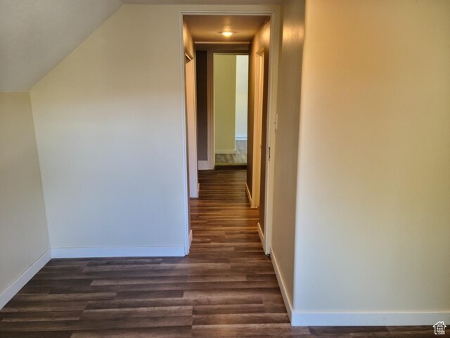 48 N Main St, Ephraim, UT 84627 - hallway with dark wood-type flooring and lofted ceiling