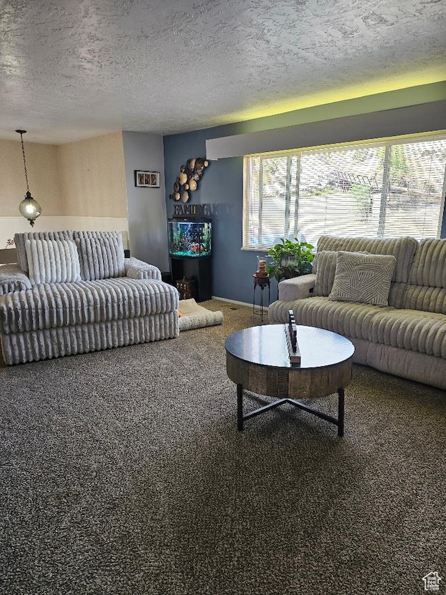 675 W 3300 N, Vernal, UT 84078 - carpeted living room featuring a textured ceiling