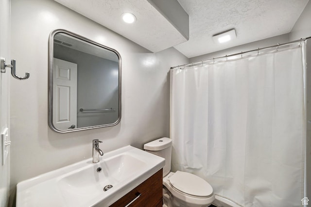 1332 S 1400 E, Provo, UT 84606 - bathroom featuring vanity, a textured ceiling, and a shower with shower curtain