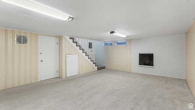 720 N 1200 E, Provo, UT 84606 - finished below grade area featuring carpet floors, stairs, and a fireplace
