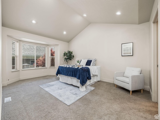 179 S 1060 E, American Fork, UT 84003 - carpeted bedroom featuring vaulted ceiling and recessed lighting