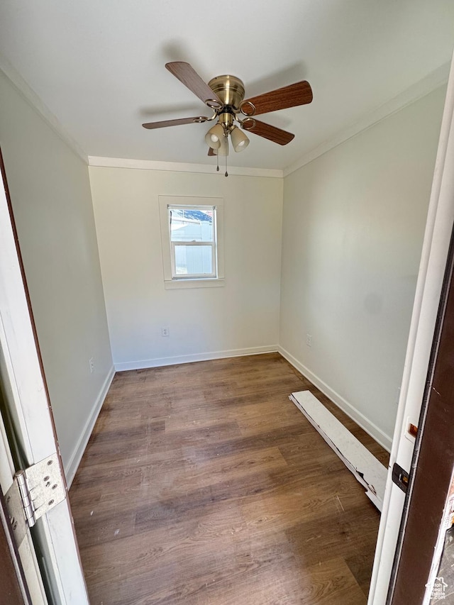1114 W Briarcliff Ave S, Salt Lake City, UT 84116 - spare room featuring ornamental molding, wood finished floors, and ceiling fan