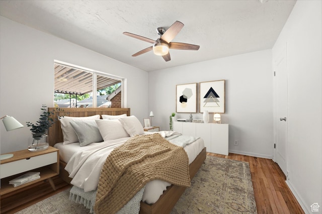 1114 W Briarcliff Ave S, Salt Lake City, UT 84116 - bedroom featuring wood finished floors and ceiling fan