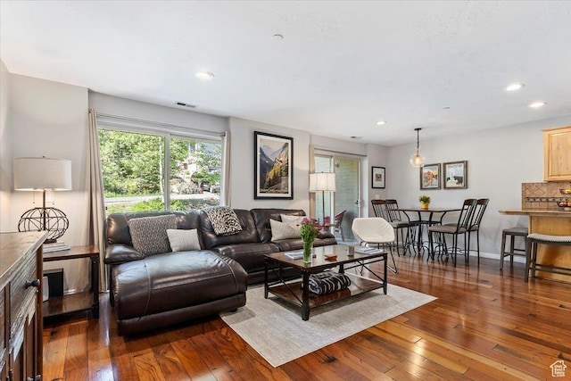 435 Aspen Dr Unit 8, Park City, UT 84098 - living room featuring wood-type flooring and recessed lighting