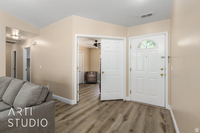 524 S Indian Hills Dr Unit 102, St George, UT 84770 - entrance foyer with wood finished floors and a ceiling fan