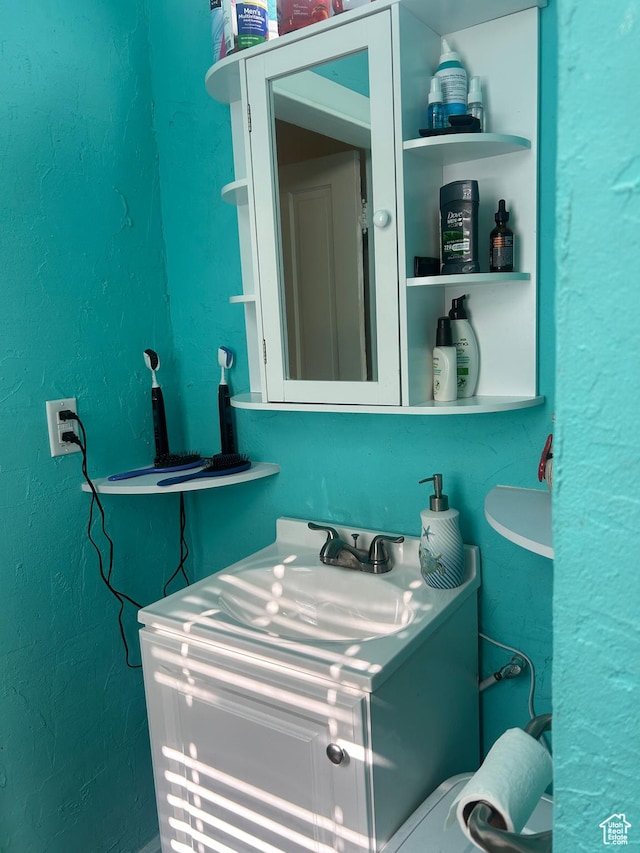 228 S 2 W, Preston, ID 83263 - bathroom with vanity and a textured wall