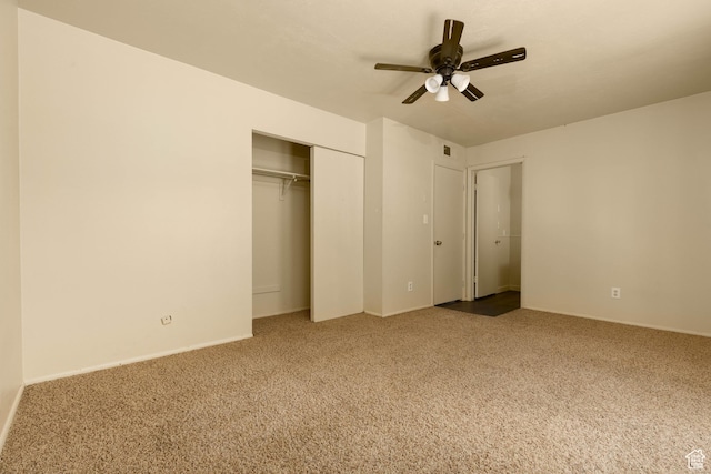 577 W 400 S, Hurricane, UT 84737 - unfurnished bedroom featuring carpet flooring, a closet, and ceiling fan