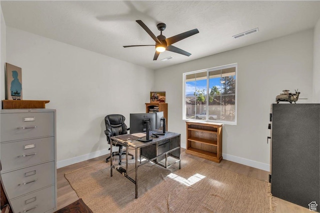 992 S Mulberry Dr, Toquerville, UT 84774 - office with wood finished floors and a ceiling fan