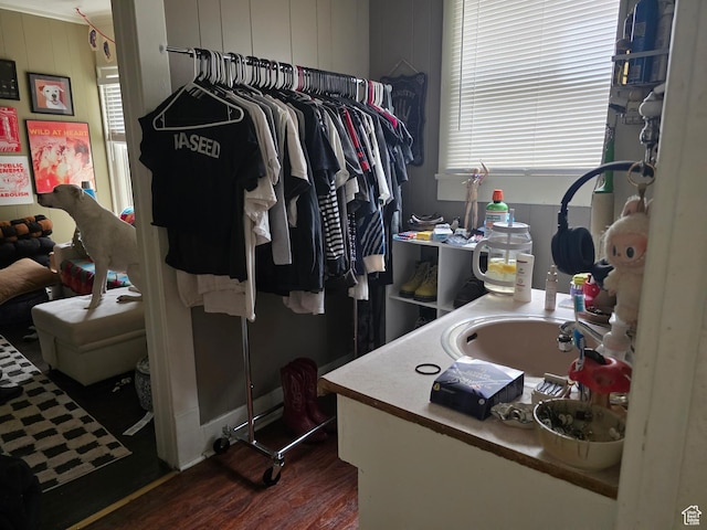 423 E 1st Ave N, Salt Lake City, UT 84103 - walk in closet with dark wood finished floors and a sink