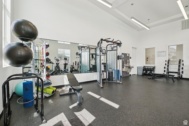 7215 N Clear Meadow Way, Eagle Mountain, UT 84005 - workout area with a high ceiling