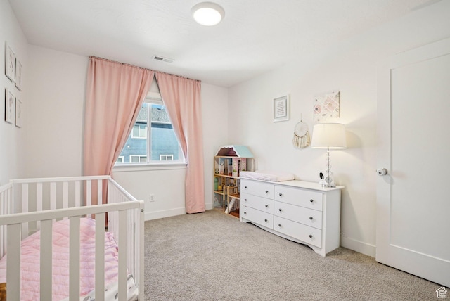 7215 N Clear Meadow Way, Eagle Mountain, UT 84005 - carpeted bedroom featuring a crib and baseboards
