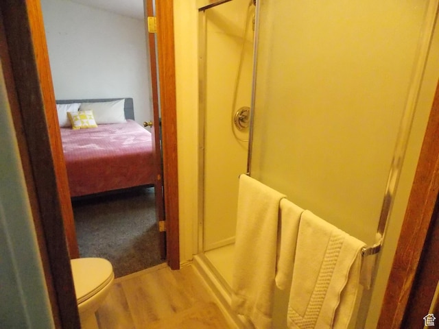 165 S 200th Ct W, Vernal, UT 84078 - full bath featuring a shower stall, wood finished floors, and connected bathroom