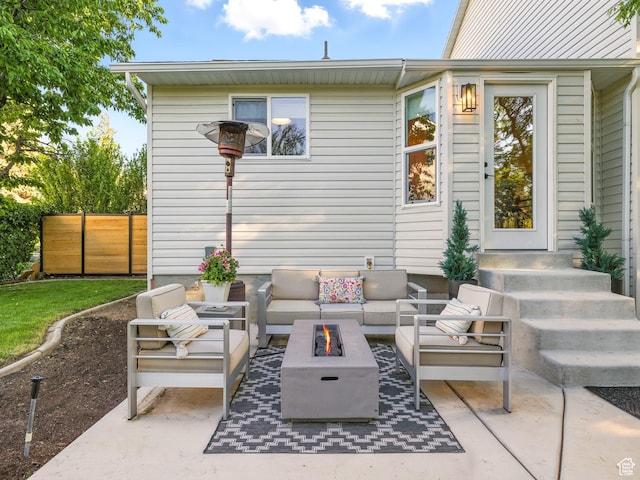 1705 E Plata Way, Sandy, UT 84093 - view of patio / terrace with an outdoor living space with a fire pit