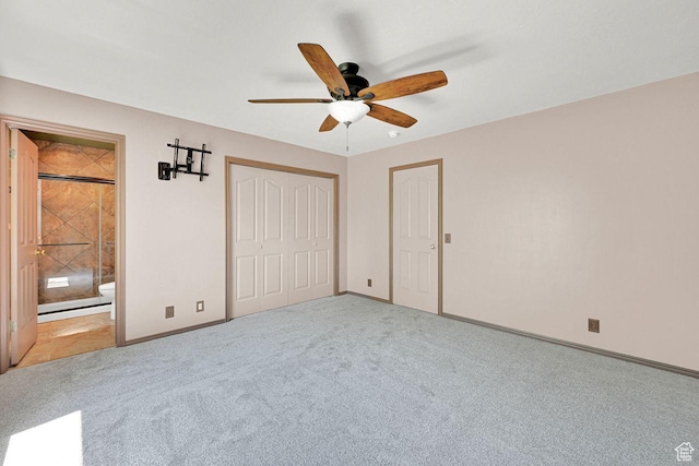 2817 W 1475 N, Layton, UT 84041 - unfurnished bedroom featuring carpet, ensuite bathroom, and ceiling fan
