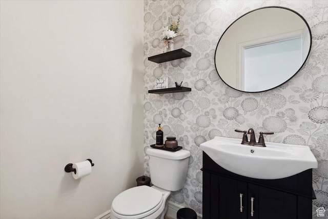 2892 W 2500 N, Clinton, UT 84015 - half bathroom featuring vanity and wallpapered walls