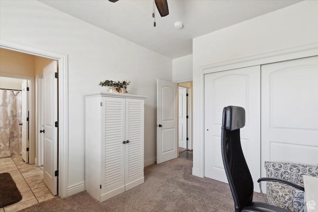2892 W 2500 N, Clinton, UT 84015 - office area featuring ceiling fan and light colored carpet
