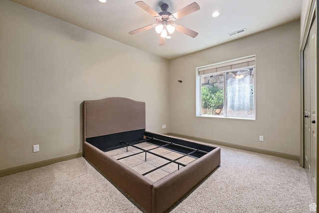 1285 Summerwood Cir, Santa Clara, UT 84765 - unfurnished bedroom with carpet, recessed lighting, a ceiling fan, and a closet