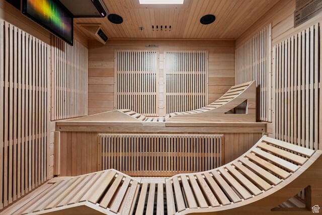 6691 Woods Rose Dr Unit 45, Park City, UT 84098 - sauna with wood walls and wooden ceiling