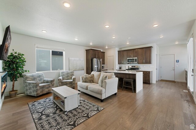 6691 Woods Rose Dr Unit 45, Park City, UT 84098 - living room featuring wood finished floors and recessed lighting