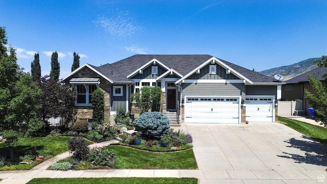 514 Rigby Rd, Farmington, UT 84025 - craftsman inspired home with stone siding, board and batten siding, concrete driveway, and a garage