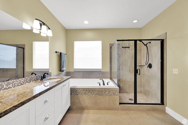 514 Rigby Rd, Farmington, UT 84025 - full bath with a garden tub, healthy amount of natural light, vanity, and a stall shower